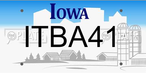 ITBA41 Iowa License Plate