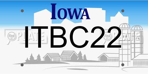 ITBC22 Iowa License Plate