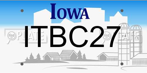 ITBC27 Iowa License Plate