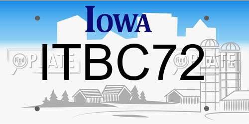 ITBC72 Iowa License Plate