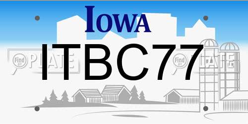 ITBC77 Iowa License Plate