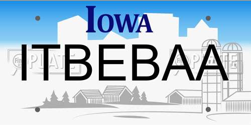 ITBEBAA Iowa License Plate