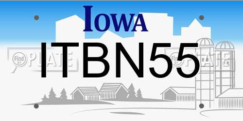 ITBN55 Iowa License Plate