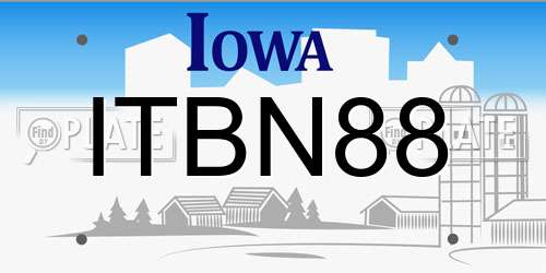 ITBN88 Iowa License Plate