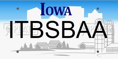 ITBSBAA Iowa License Plate
