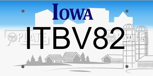 ITBV82 Iowa License Plate