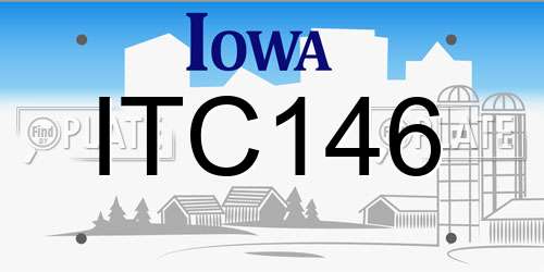 ITC146 Iowa License Plate