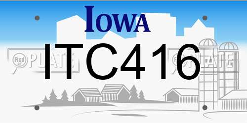 ITC416 Iowa License Plate