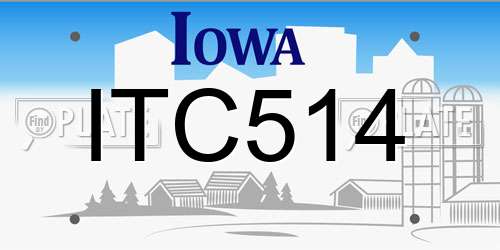 ITC514 Iowa License Plate