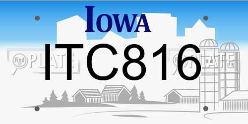 ITC816 Iowa License Plate