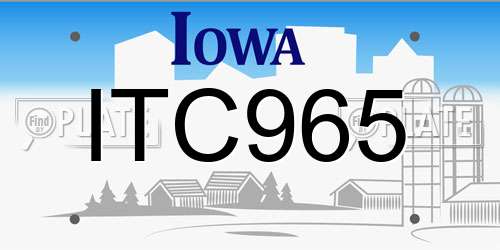 ITC965 Iowa License Plate