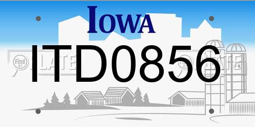 ITD0856 Iowa License Plate