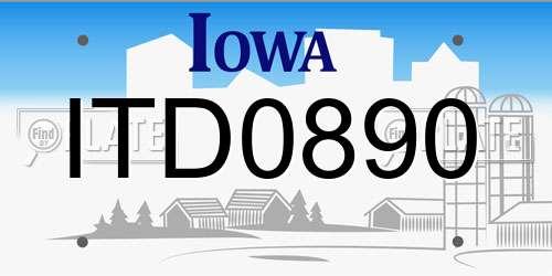 ITD0890 Iowa License Plate