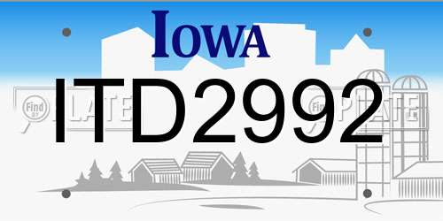 ITD2992 Iowa License Plate