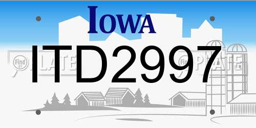ITD2997 Iowa License Plate