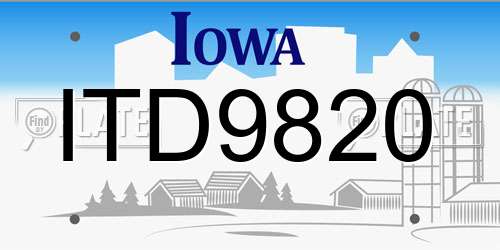 ITD9820 Iowa License Plate