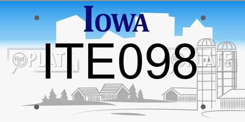 ITE098 Iowa License Plate
