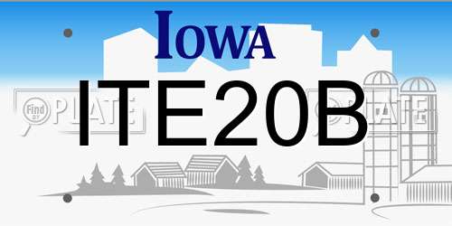 ITE20B Iowa License Plate