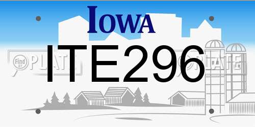 ITE296 Iowa License Plate