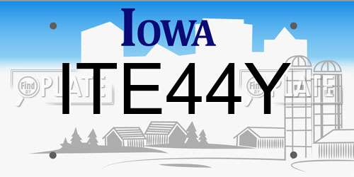 ITE44Y Iowa License Plate