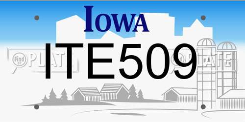 ITE509 Iowa License Plate