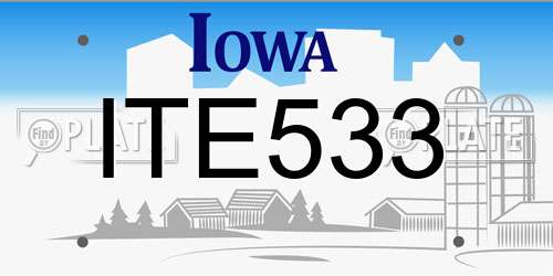 ITE533 Iowa License Plate