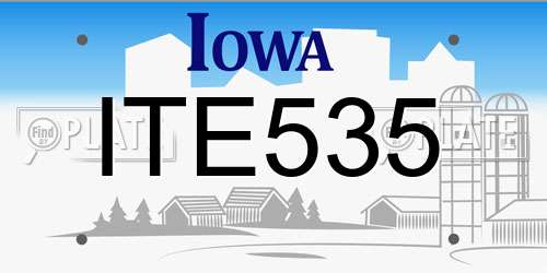 ITE535 Iowa License Plate