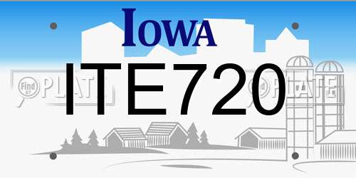 ITE720 Iowa License Plate