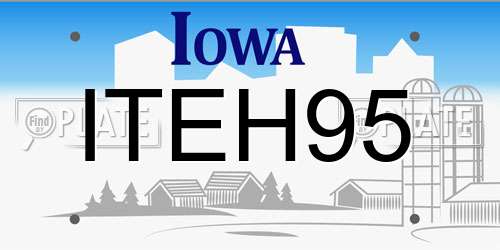 ITEH95 Iowa License Plate