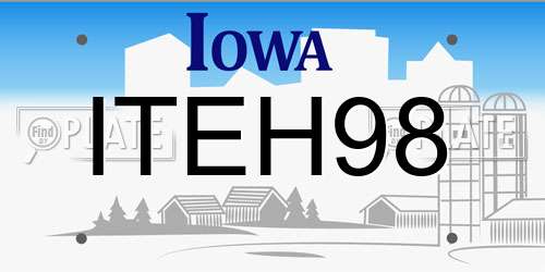 ITEH98 Iowa License Plate