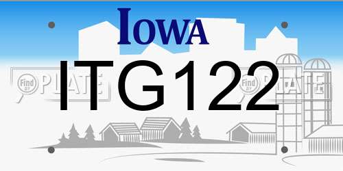 ITG122 Iowa License Plate