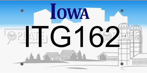 ITG162 Iowa License Plate