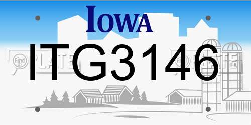 ITG3146 Iowa License Plate