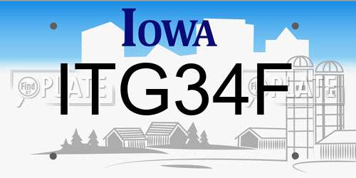 ITG34F Iowa License Plate