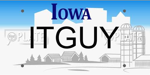 ITGUY Iowa License Plate