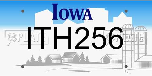ITH256 Iowa License Plate