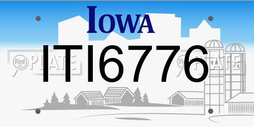 ITI6776 Iowa License Plate