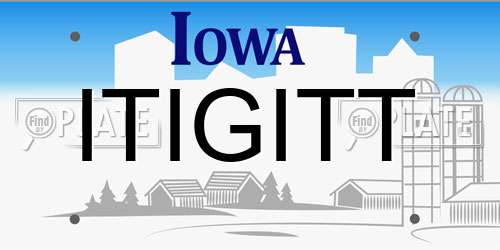 ITIGITT Iowa License Plate