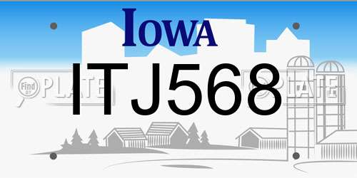 ITJ568 Iowa License Plate