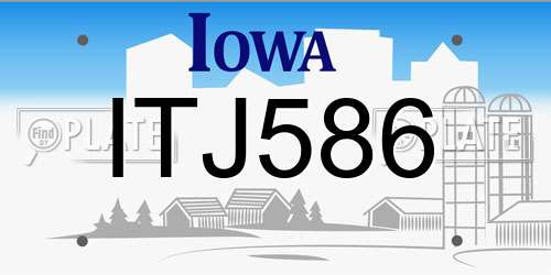 ITJ586 Iowa License Plate