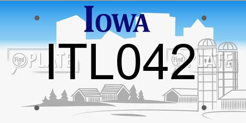 ITL042 Iowa License Plate