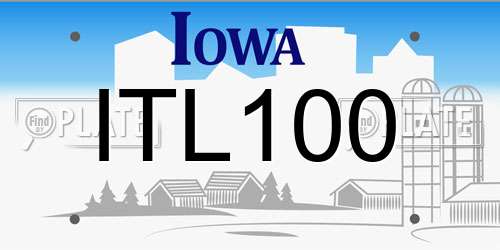 ITL100 Iowa License Plate