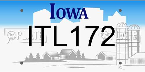ITL172 Iowa License Plate