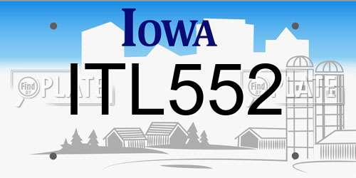 ITL552 Iowa License Plate