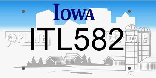 ITL582 Iowa License Plate