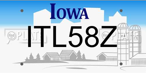 ITL58Z Iowa License Plate