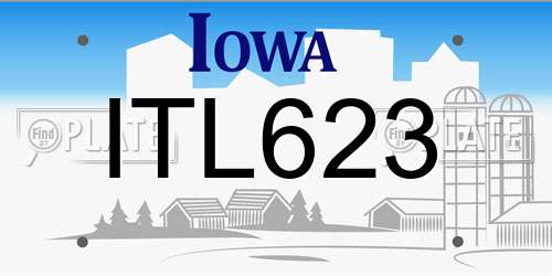 ITL623 Iowa License Plate