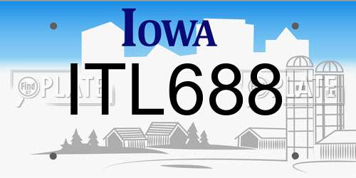 ITL688 Iowa License Plate
