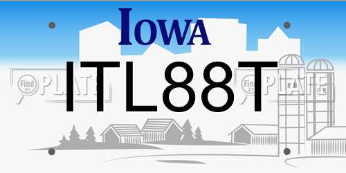 ITL88T Iowa License Plate
