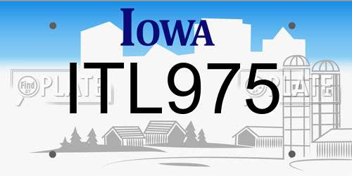 ITL975 Iowa License Plate